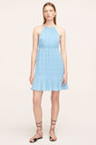 Pleated Voile Short Dress