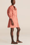 Long Sleeve Twill Belted Dress