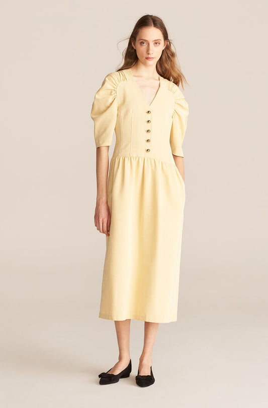 Long Sleeve Faille Dress