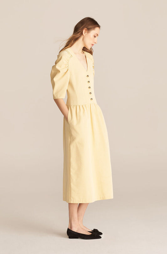 Long Sleeve Faille Dress