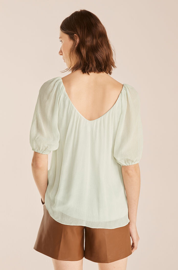  Puff Sleeve Top in Aloe by Rebecca Taylor