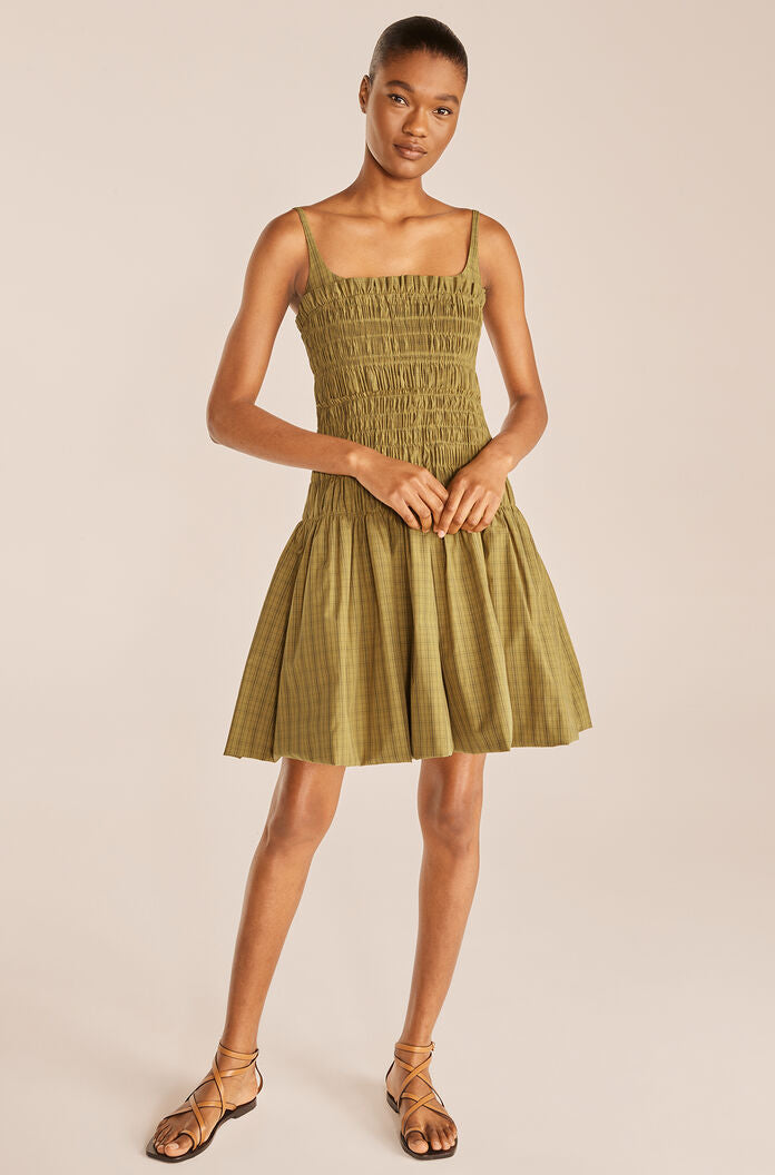 Mini Plaid Smocked Dress
