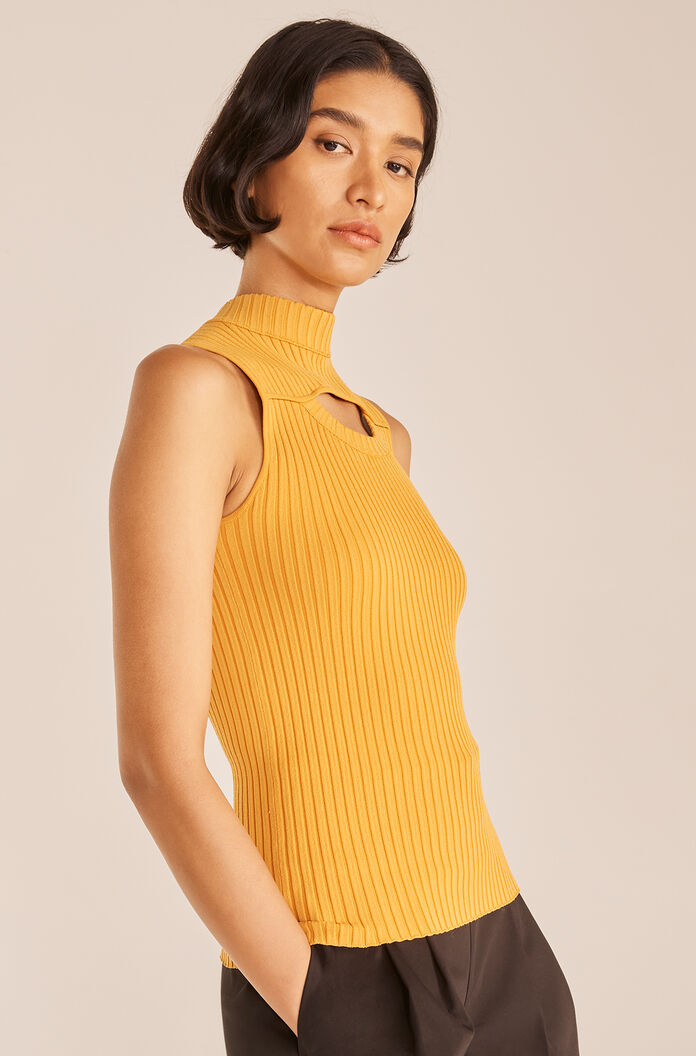  Cutout Swtr Tnk in Honeycomb by Rebecca Taylor