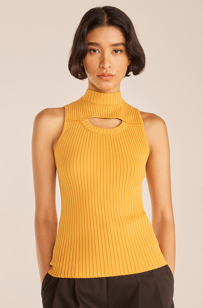  Cutout Swtr Tnk in Honeycomb by Rebecca Taylor