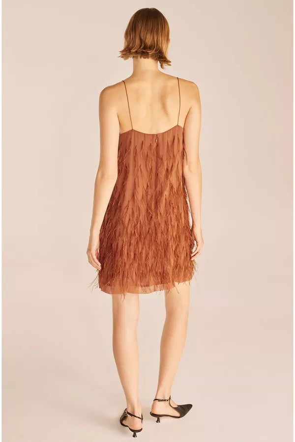 Rebecca Taylor Feather Dress in Copper