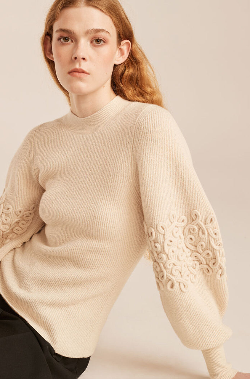  Soutache Sweater in Marzipan by Rebecca Taylor