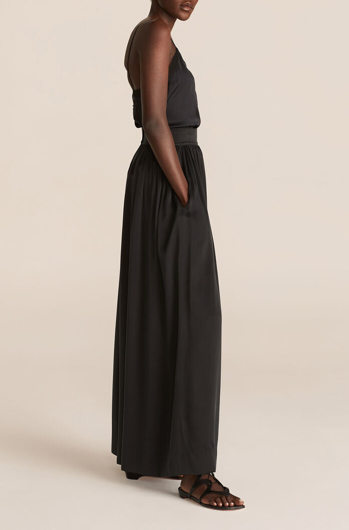  Silk Charmeuse Flow Pant in Onyx by Rebecca Taylor