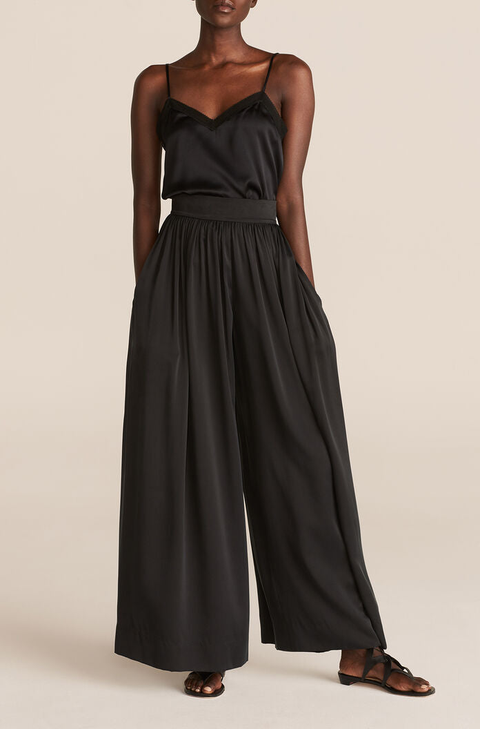  Silk Charmeuse Flow Pant in Onyx by Rebecca Taylor