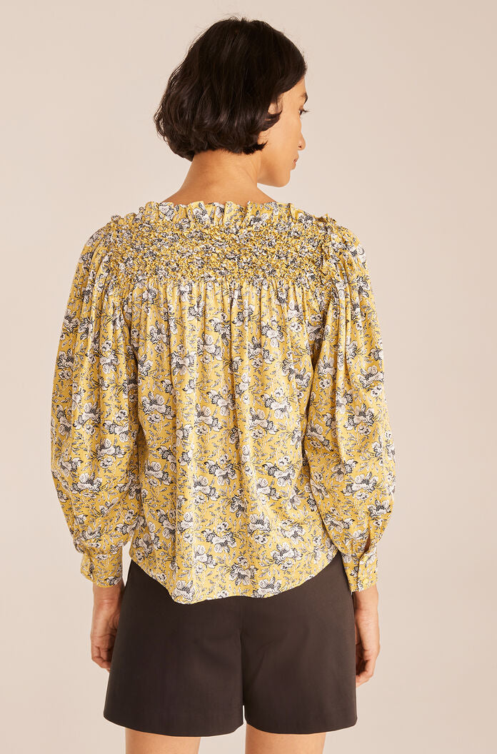 Intaglio Rose Smocked Blouse