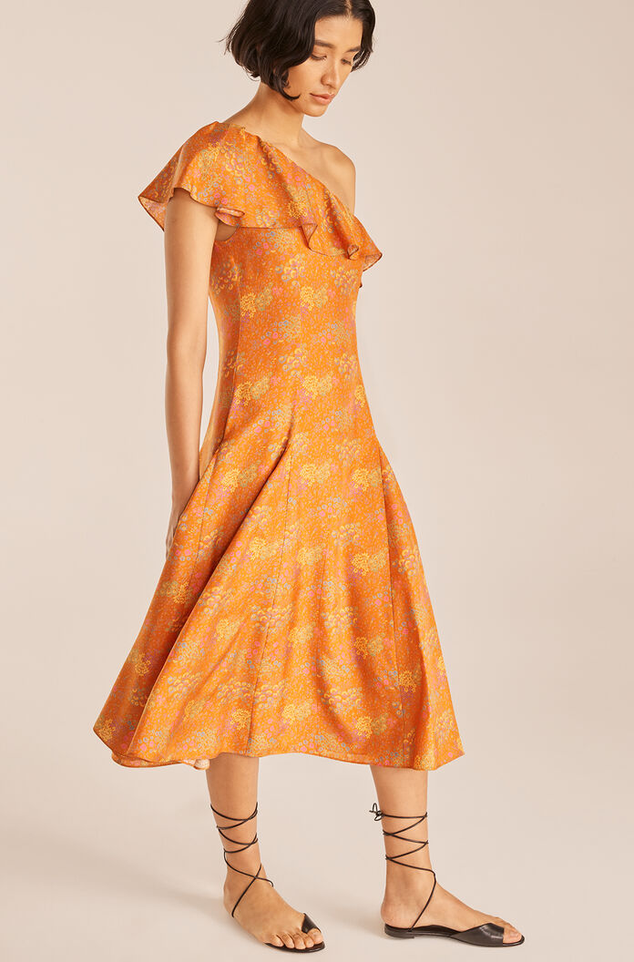 Rebecca Taylor Isabelle Dress in Isabelle Fleur Burnt Orange Combo