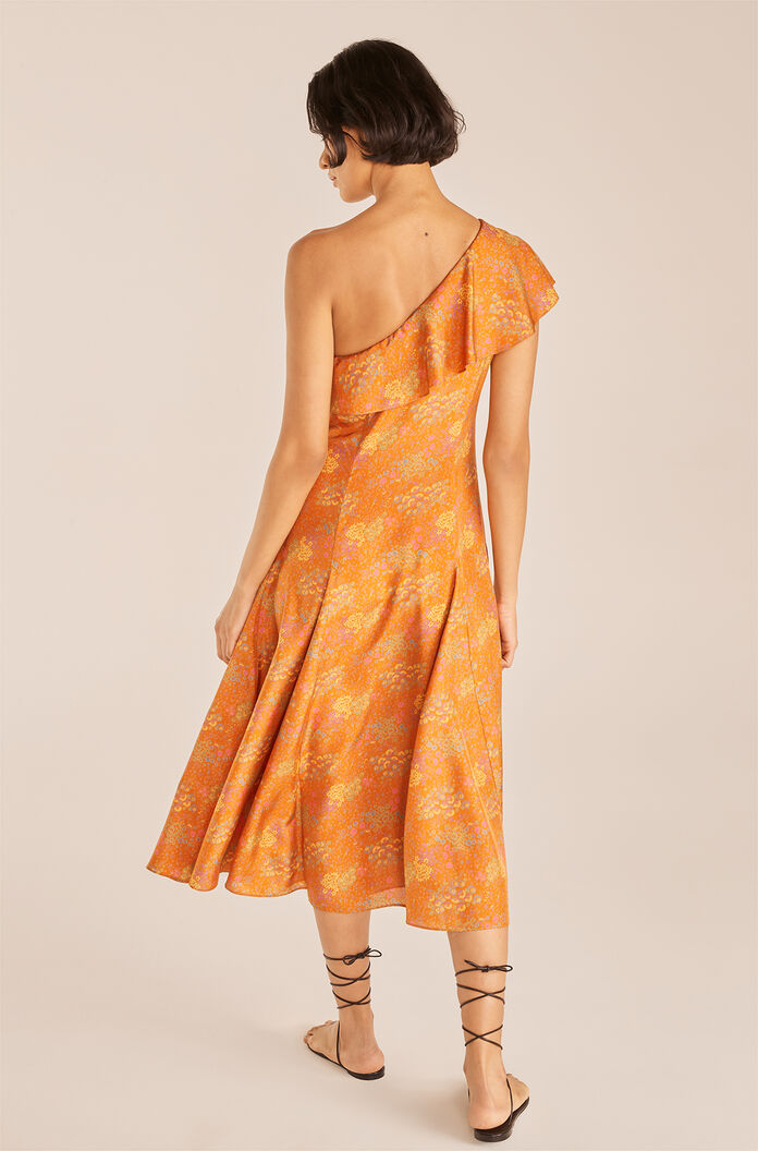 Rebecca Taylor Isabelle Dress in Isabelle Fleur Burnt Orange Combo