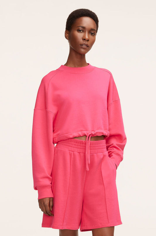 Cropped Terry Sweatshirt With Drawcord