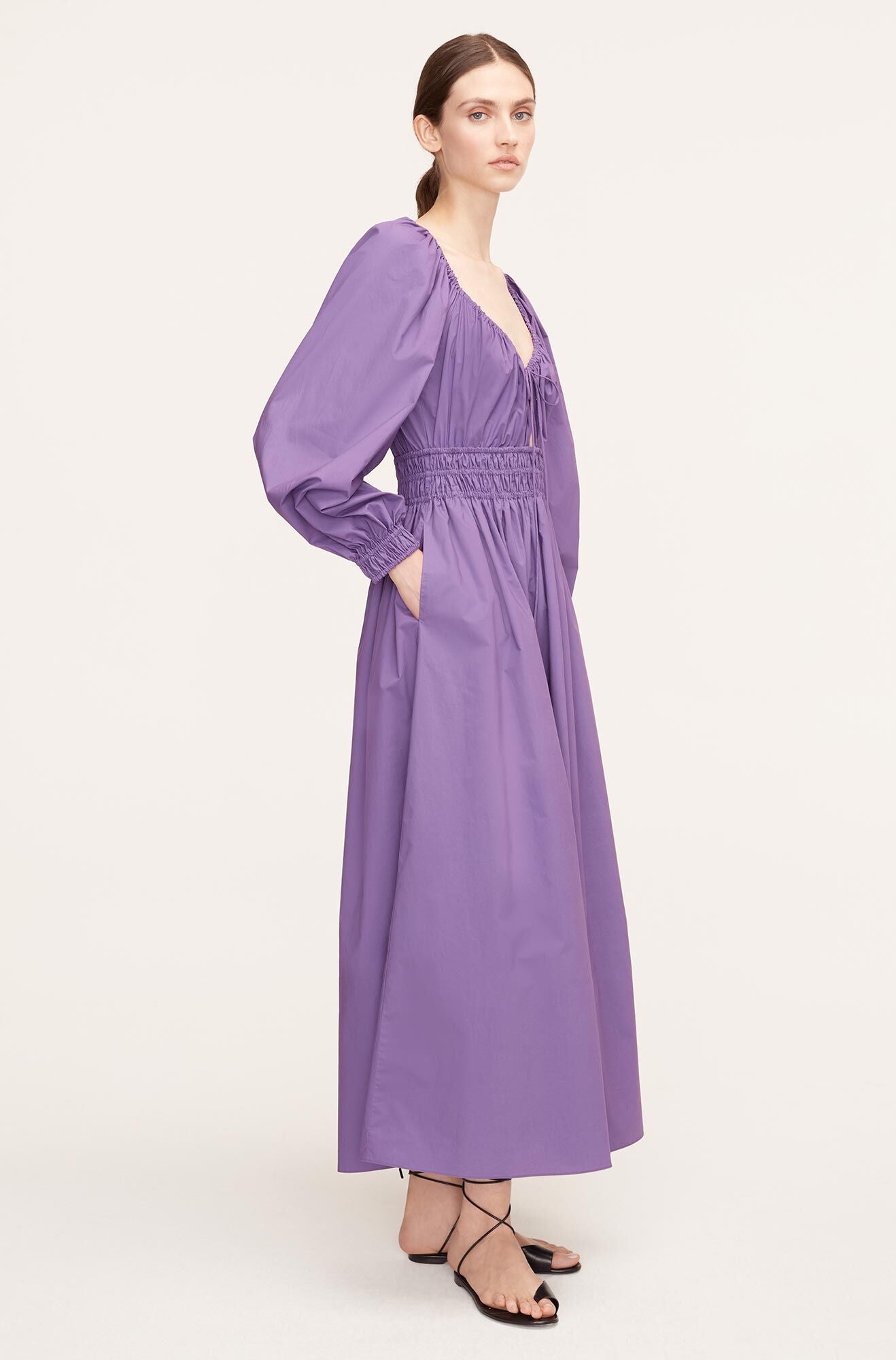  Poplin Smocked Waist Dress in Fox Glove by Rebecca Taylor