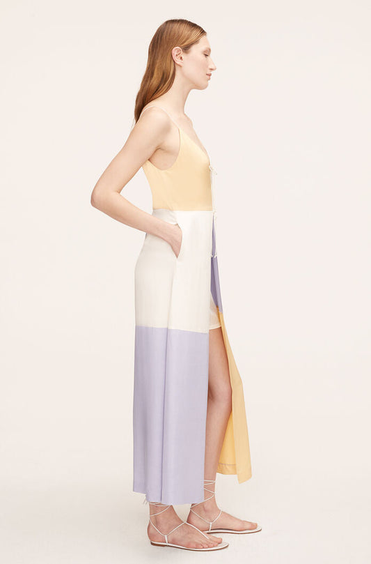 Color-Blocked Twill Dress