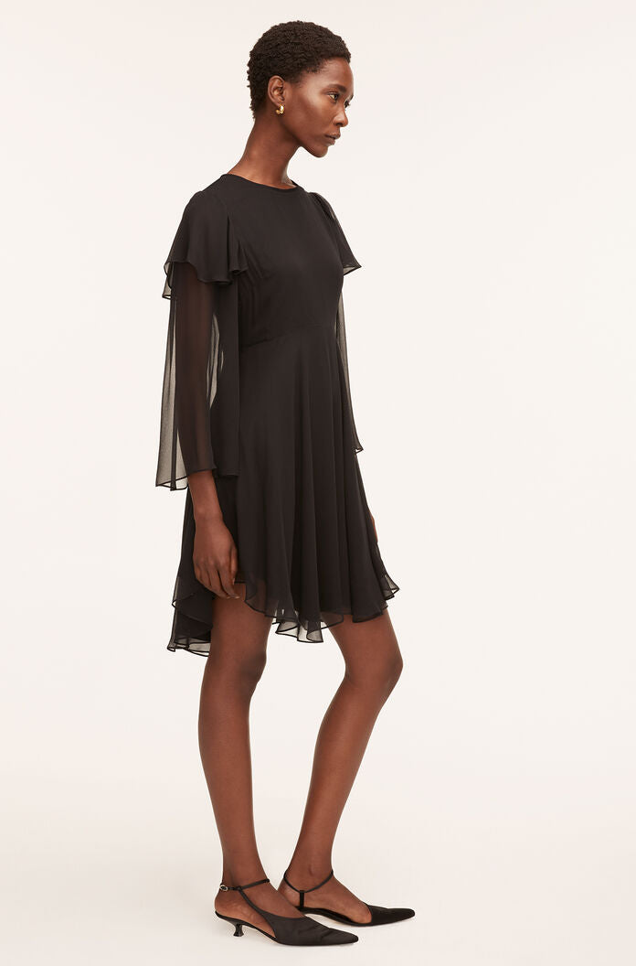 Ruffle Silk Chiffon Dress