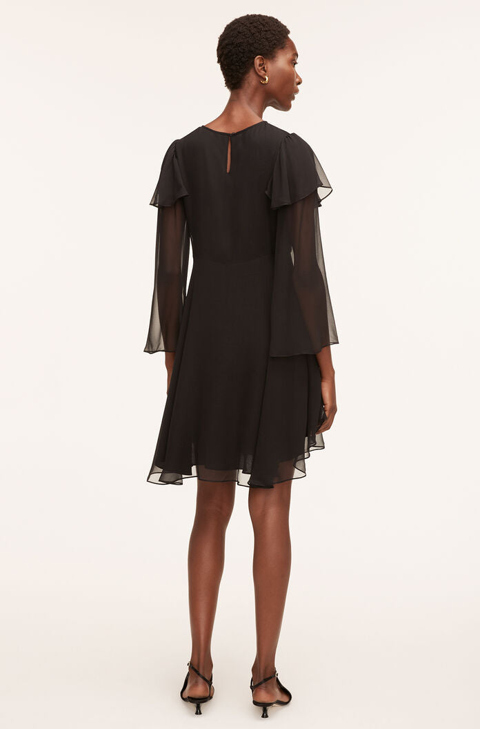 Ruffle Silk Chiffon Dress