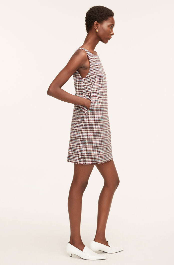 Checkered Sleeveless Mini Dress  Techy Houndstooth Shift Dress in Techy Houndstooth Quartz Combo by Rebecca Taylor