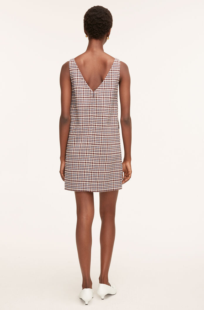 Checkered Sleeveless Mini Dress  Techy Houndstooth Shift Dress in Techy Houndstooth Quartz Combo by Rebecca Taylor