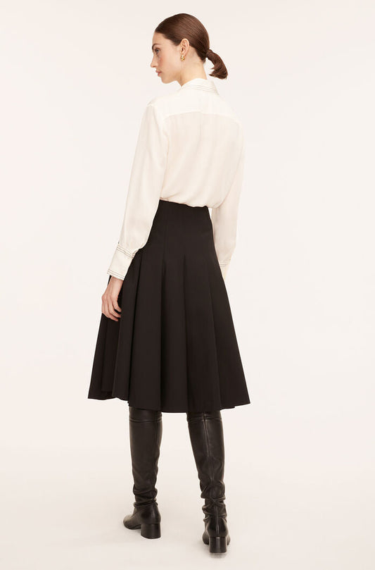 Refined Suiting Pleated Skirt
