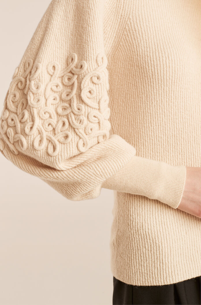  Soutache Sweater in Marzipan by Rebecca Taylor