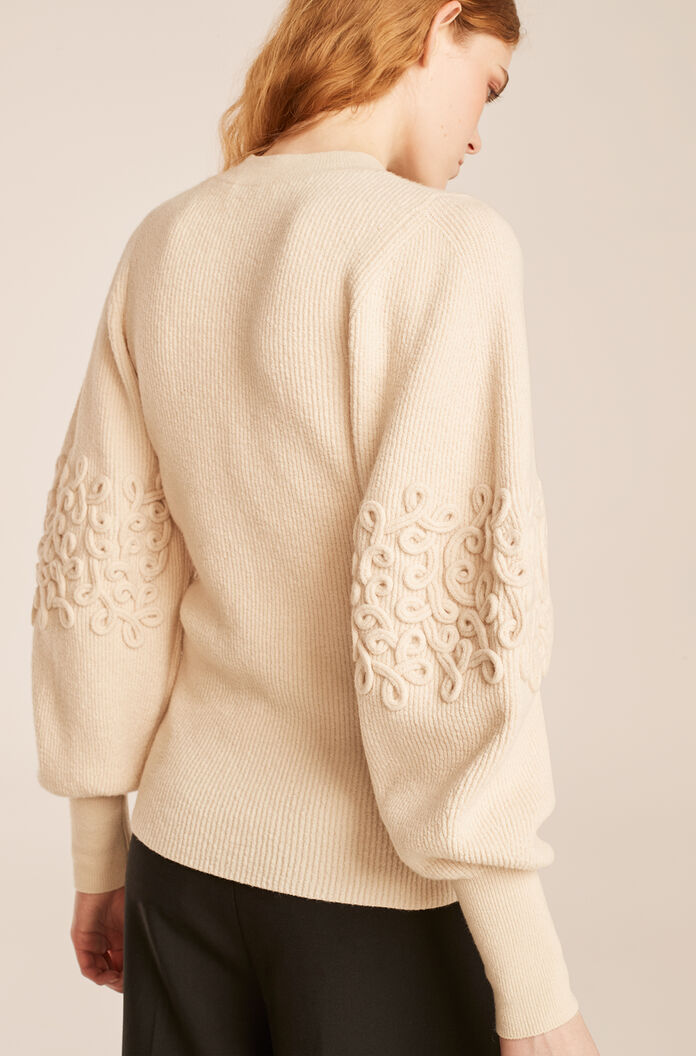  Soutache Sweater in Marzipan by Rebecca Taylor