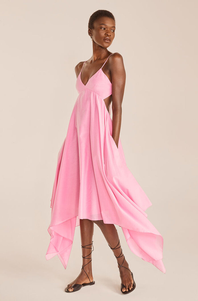 Rebecca Taylor Handkerchief Dress in Flamingo Pink