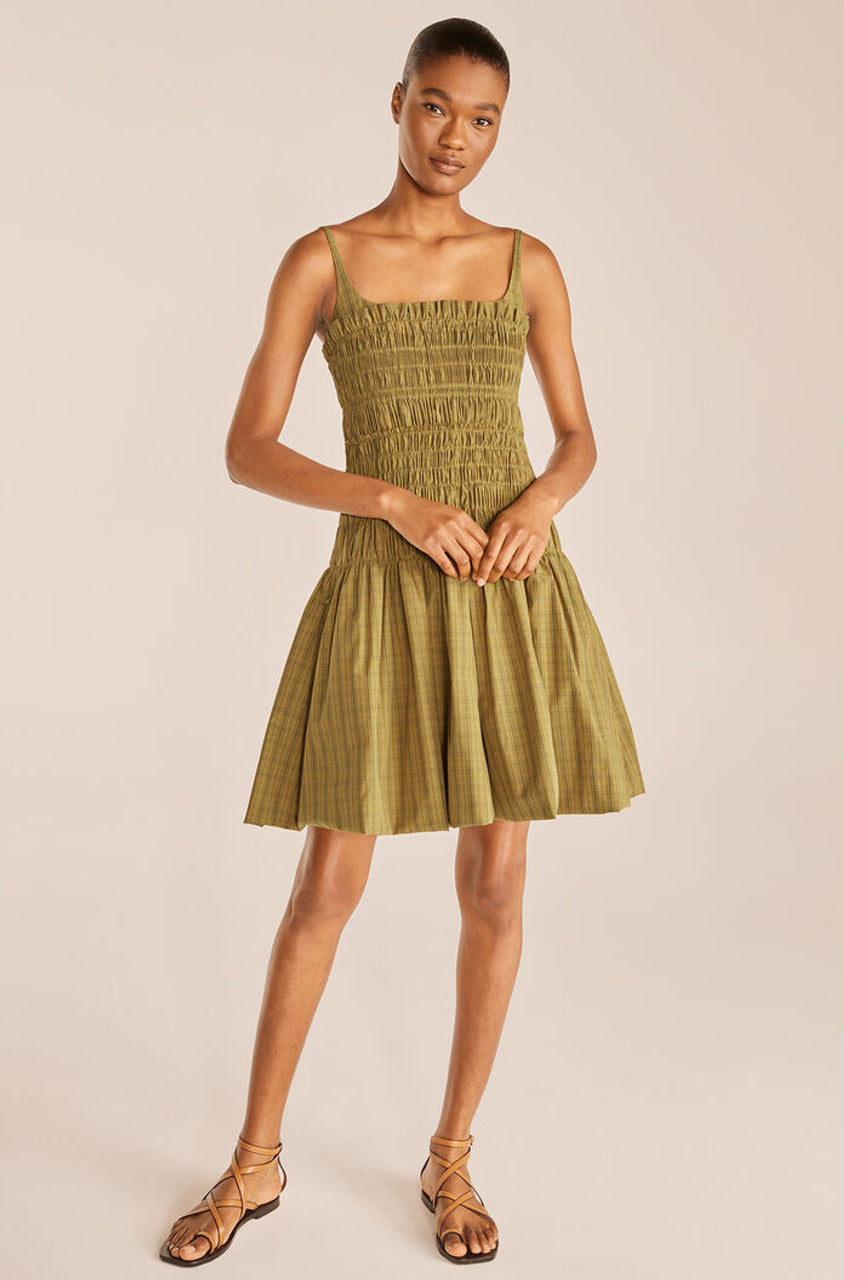 Mini Plaid Smocked Dress