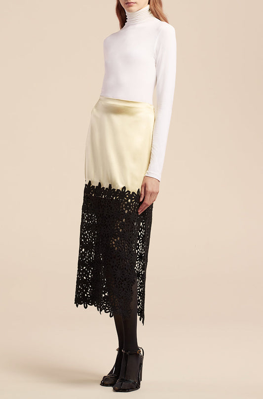 Double Face Charmeuse Lace Skirt