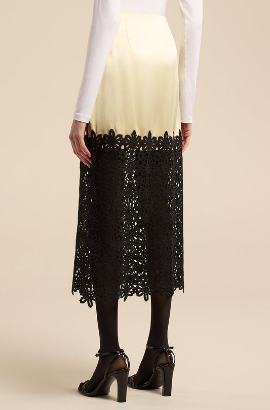 Double Face Charmeuse Lace Skirt