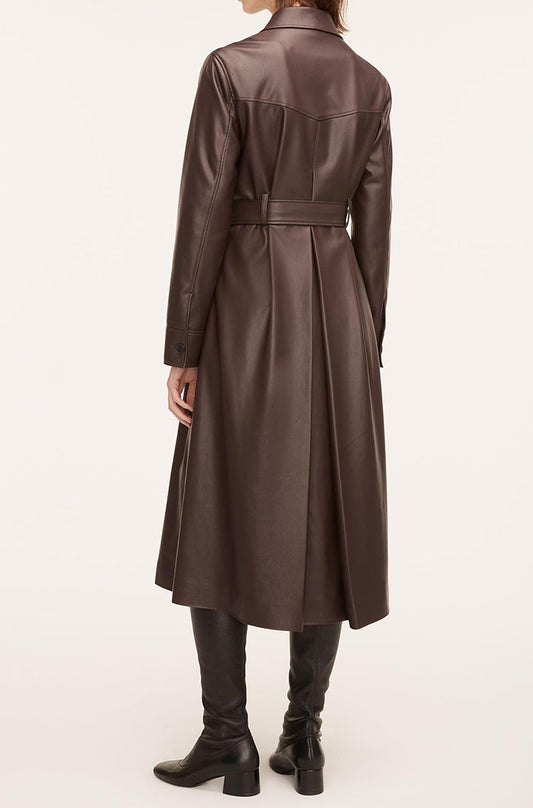 Vegan Leather Trench Coat