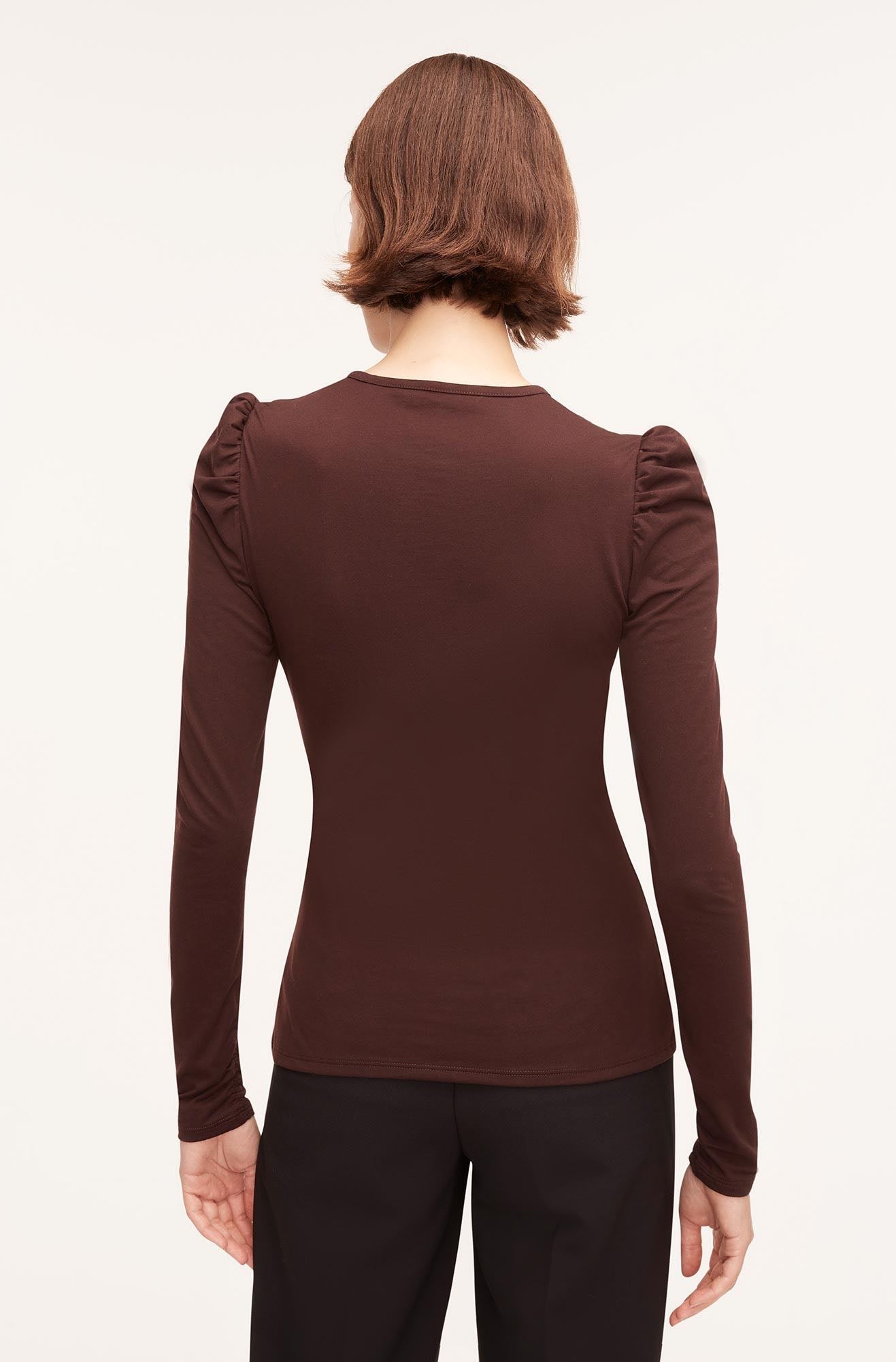 Rebecca Taylor Ruched Ls Top in Port