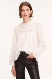 Long Sleeve Cotton Blouse With Lace