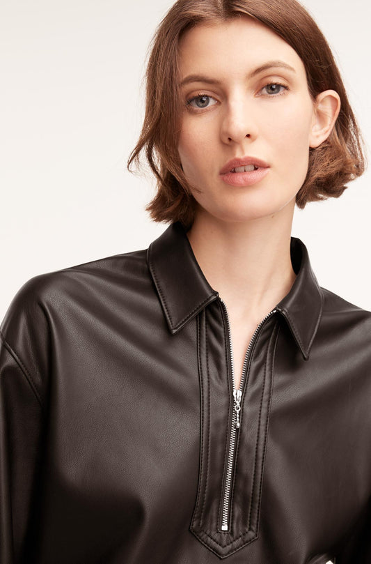 Vegan Leather Pullover