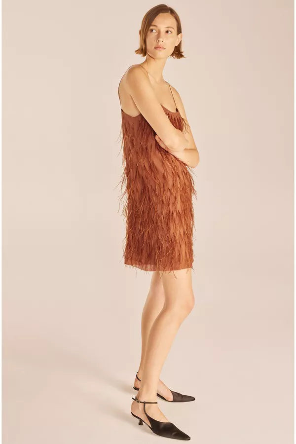 Rebecca Taylor Feather Dress in Copper